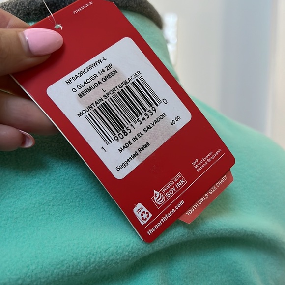 NWT THE NORTH FACE GIRLS' Glacier 1/4 Zip - Picture 4 of 6